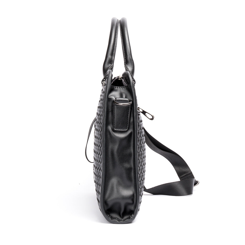Men's Business Casual Shoulder Bag – Braided Laptop Briefcase