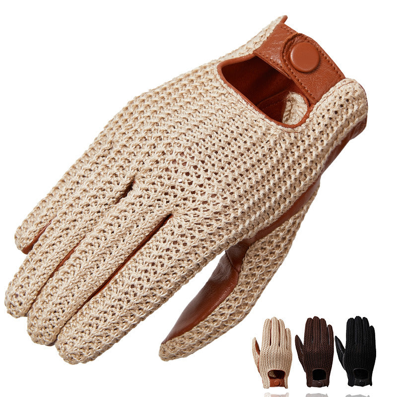 Motorcycle Gloves Goat Leather Thin Non-slip Precise Men's