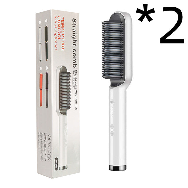 2-in-1 Glättungsbürste & Lockenstab – Ionen Haarstyler Elektrisch