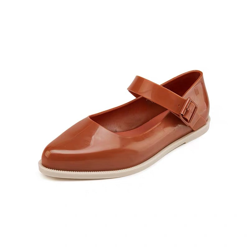 Damen Ballerinas Spitze Farbblock | Elegante Flats Schnalle