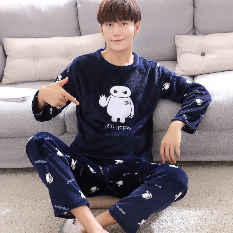 Herren Pyjama Korallenfleece Winter | Warmes Homewear Set