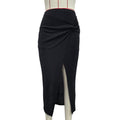 Slim-Fit Midi Skirt with Twist Detail – Elegant Figure-Hugging Women's Skirt