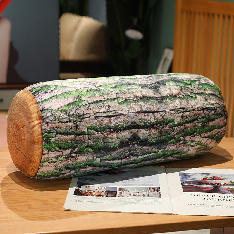 Log Pillow Decor | Realistic Wood Look Sofa Pillow