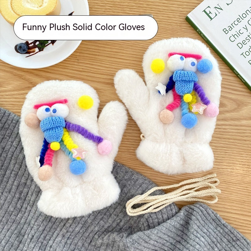 Damen Plüsch Winterhandschuhe – Kuschelig Warm & Stilvoll