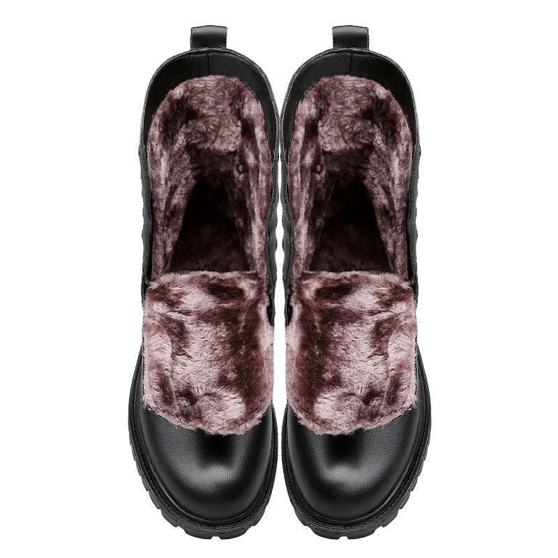 Men's Winter Leather Boots with Fleece Lining – British Style Ankle Boots