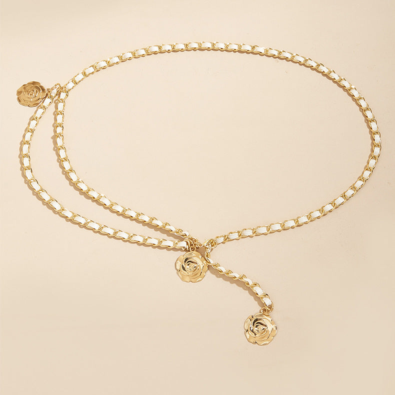 Women's Camellia Waist Chain Summer | Floral Elegant Waist Chain