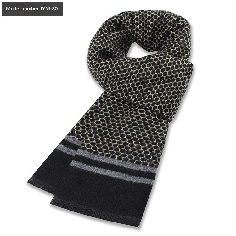 Men's Scarf Plaid Warm Wool Blend Winter Thick Elegant