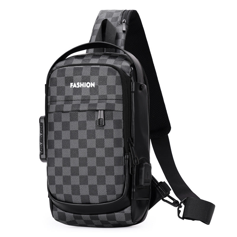 Men's Chest Bag with Lock | Anti-theft Sling Bag Travel