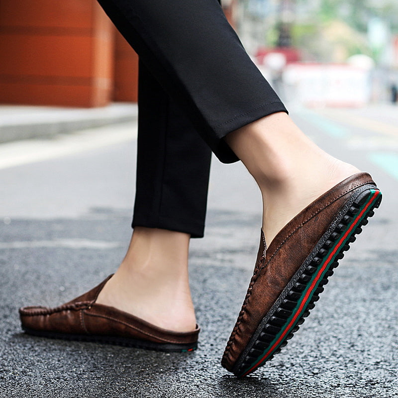 Herren Leder Mules | Slip On Casual Slipper Modern