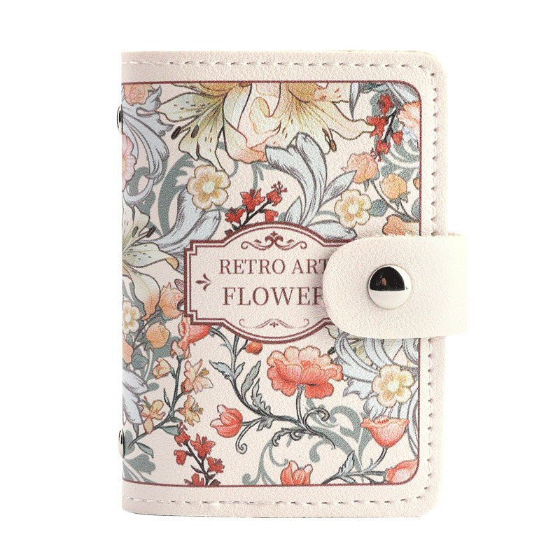 Women's Card Holder Retro Flowers Large Elegant Style