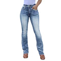 Women's Retro Stretch Jeans with Embroidery – Patchwork Washed Denim