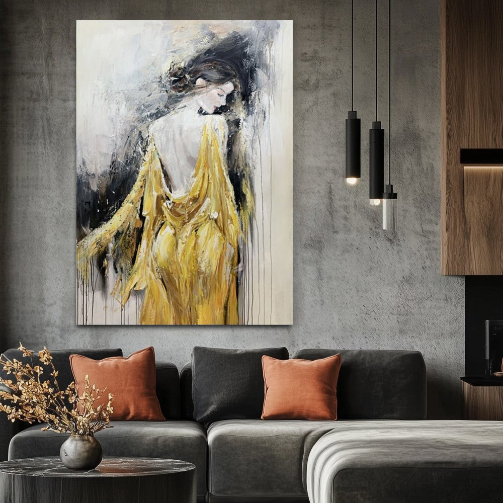 Oil painting woman modern | Hand-painted canvas elegant wall art