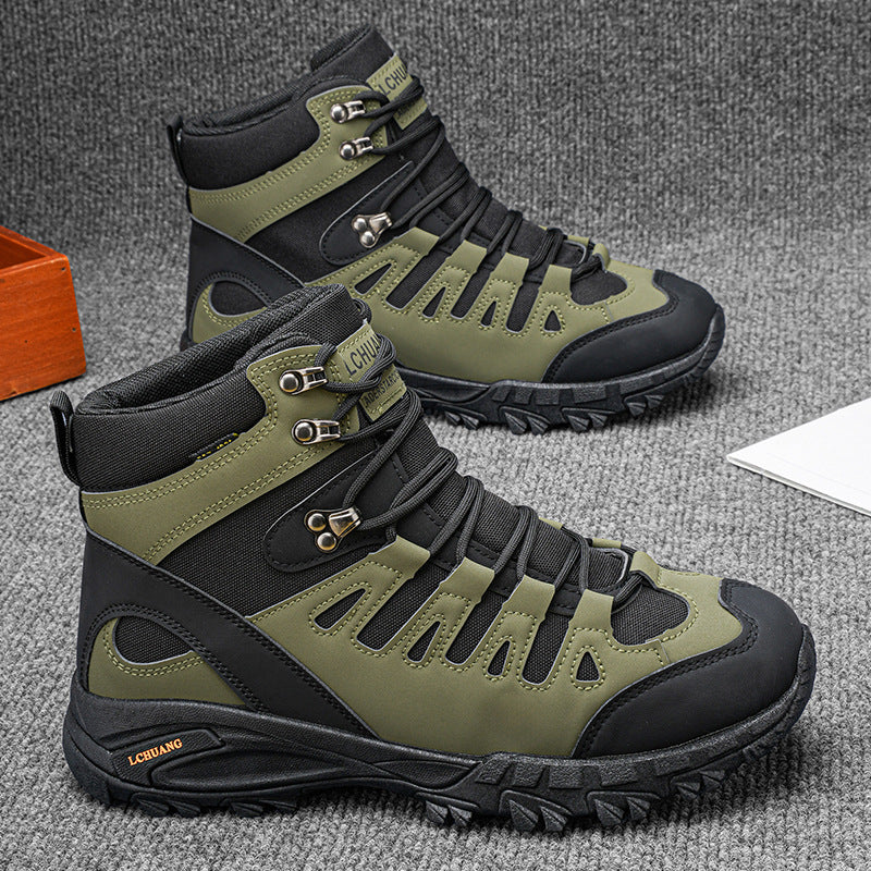 Men's High Top Lace-Up Winter Boots – Martens Style Leather Ankle Boots