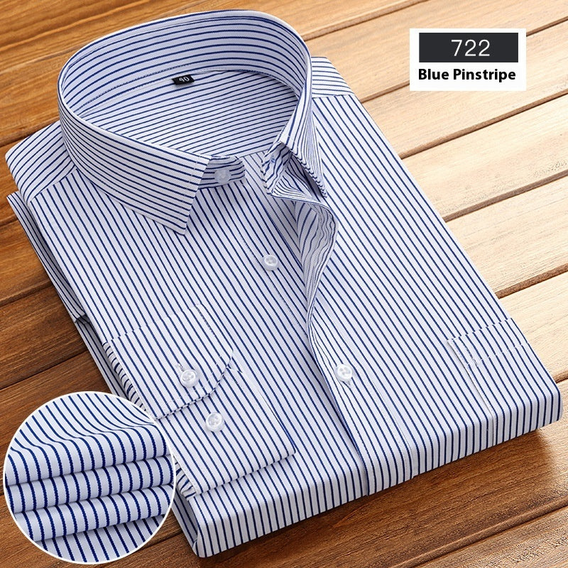 Men's Striped Business Shirt | Long Sleeve Spring Autumn Elegant