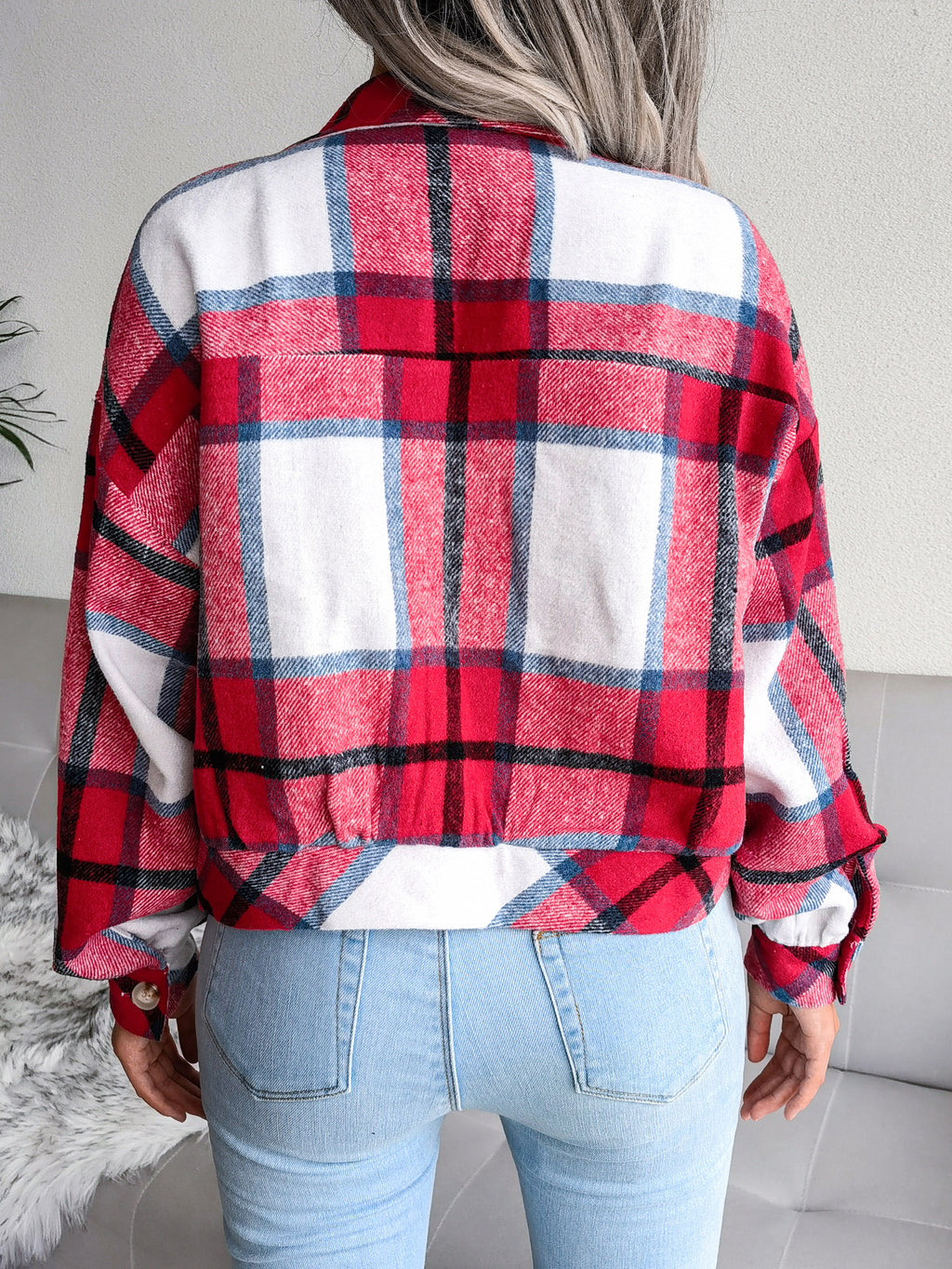 Checked Women's Wool Coat | Elegant Winter Jacket with Style