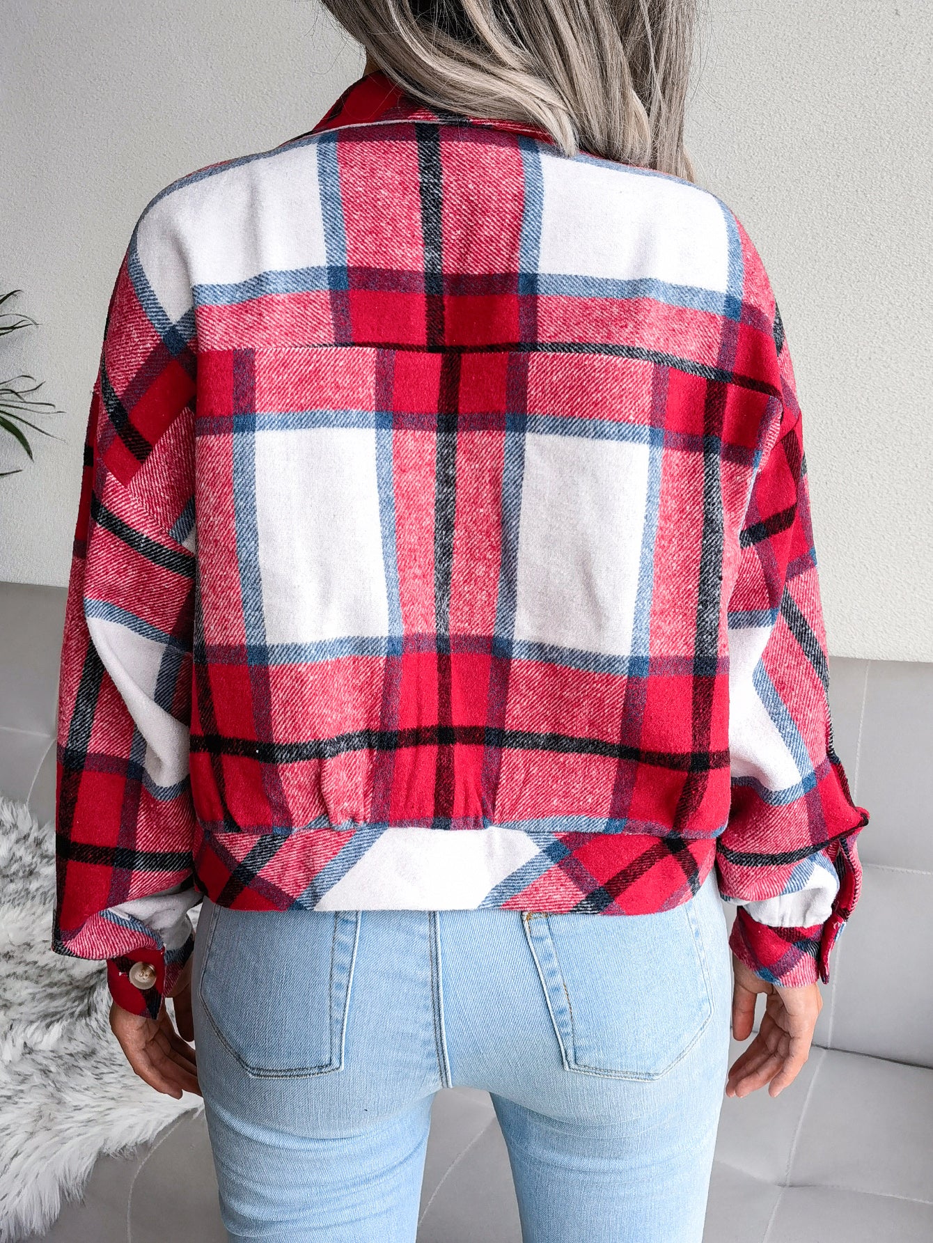 Checked Women's Wool Coat | Elegant Winter Jacket with Style