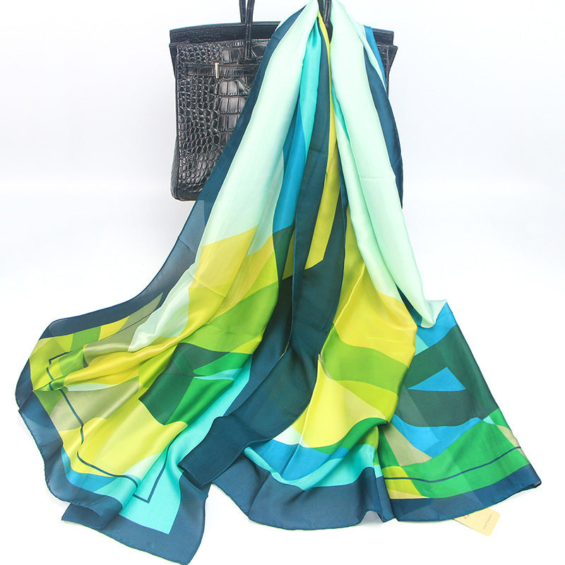 Women's Scarf Silk Imitation Geometric Elegant Lightweight