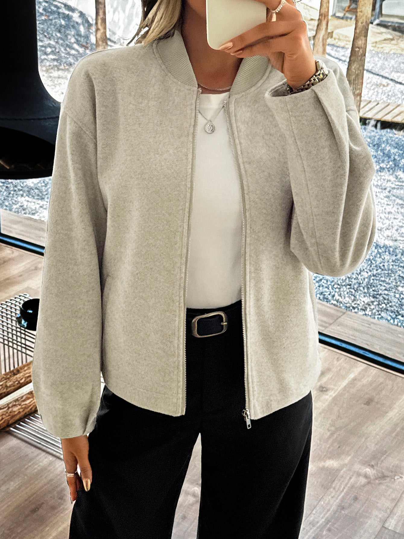 Damen Langarmjacke Casual Elegant | Moderner Freizeit Mantel