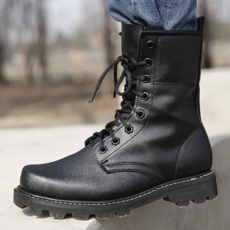 Men's Military Steel Toe Safety Boots - Tactical Work Boots Combat Style