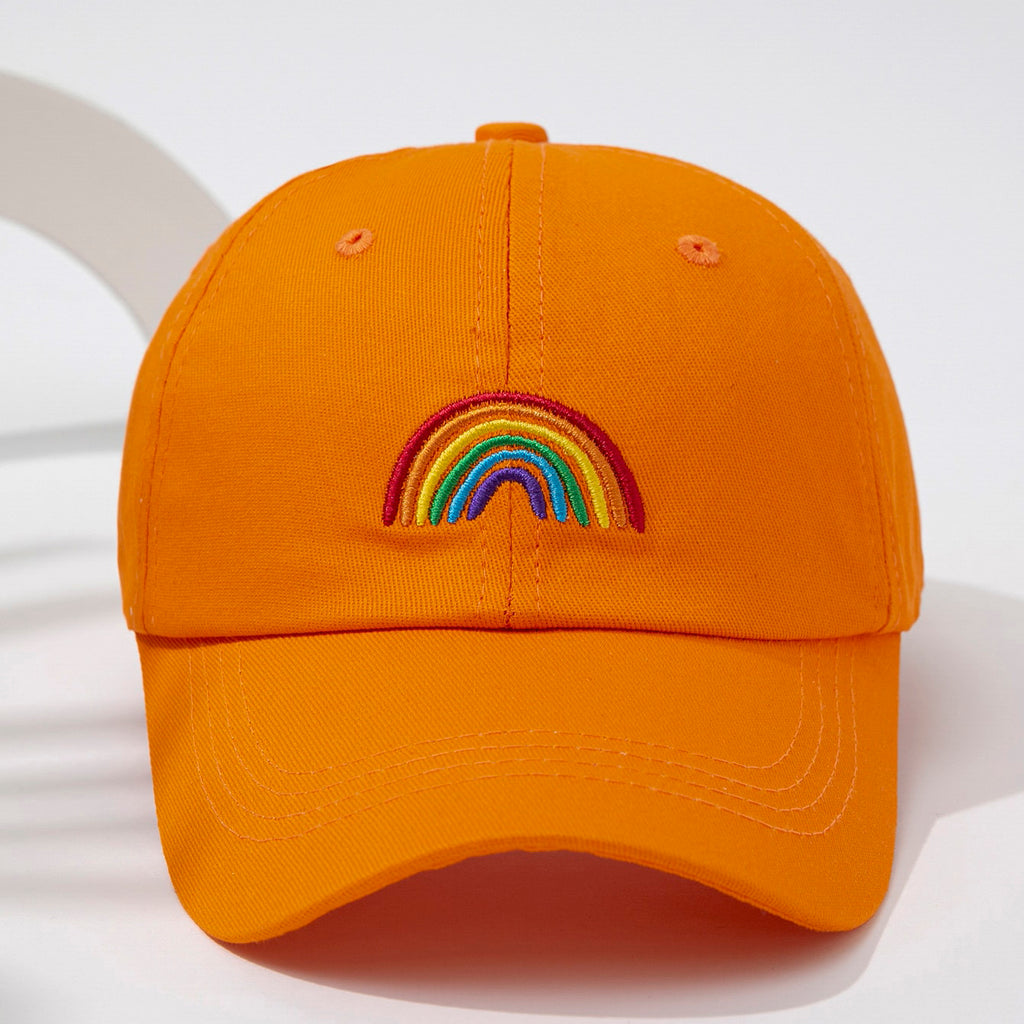 Women's Baseball Cap with Rainbow Embroidery - Sun Protection Cap