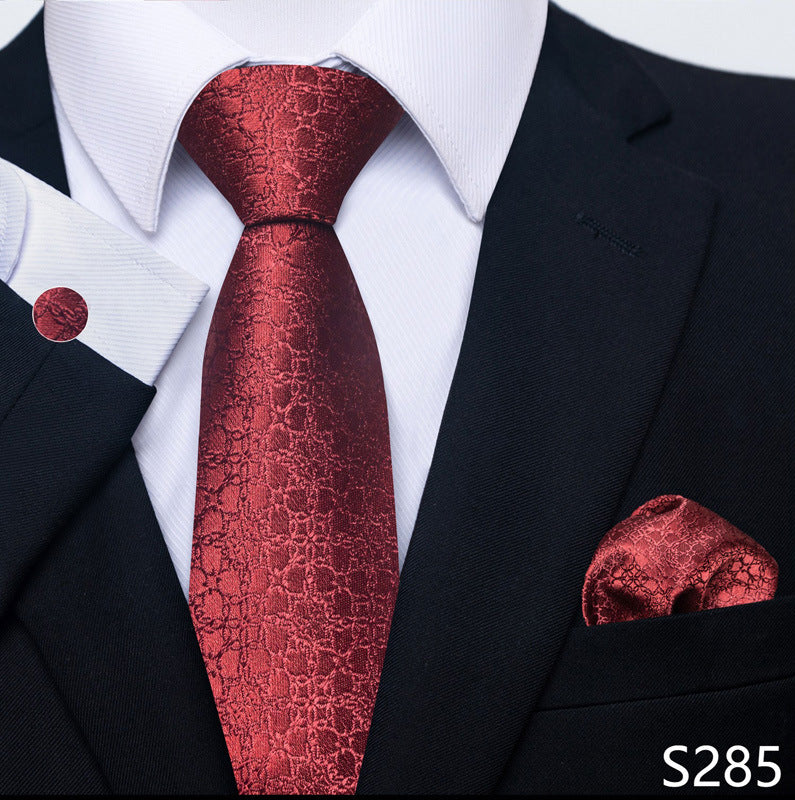 Men's Tie Set Business Scarf Cufflinks Elegant