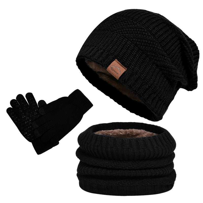 Men's Winter Set Hat Scarf Gloves Thick Warm Outdoor