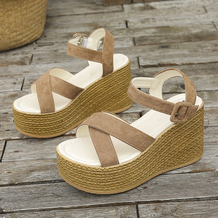 Women's Wedge Sandals Cross Strap Hemp | Summer Comfortable Non-Slip Shoes