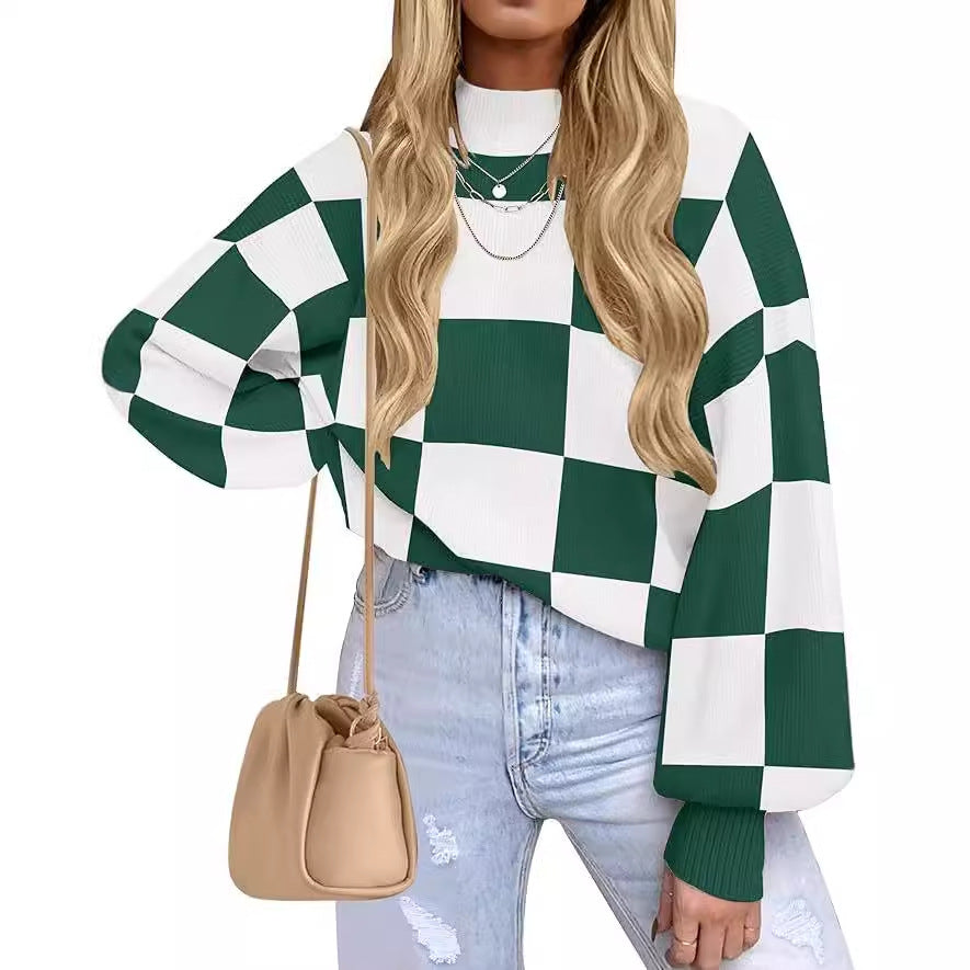 Damen Rollkragenpullover | Gestreifter Rippstrick Winterlook