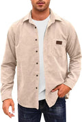 Men's Corduroy Cardigan with Lapels – Casual Long Sleeve Cardigan