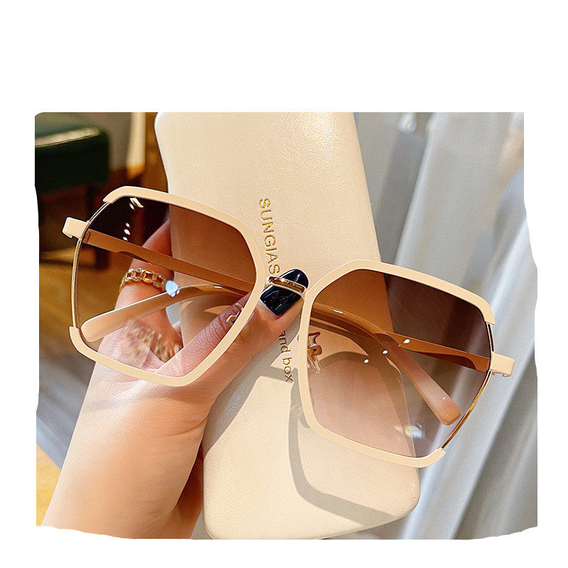 Vintage Halbrahmen Sonnenbrille Damen | Oversize UV400 Luxus