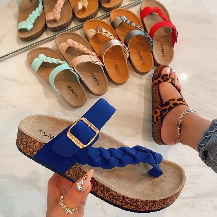 Women's Cork Flip-Flops | Summer Sandals Comfortable Lightweight