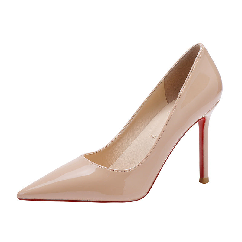 Nude Women's High Heels | Elegant Pumps with Side Cut-Out