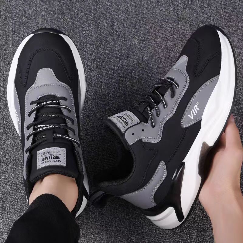Herren Schwarz Weiß Sneaker Leicht Atmungsaktiv Freizeit Schuhe