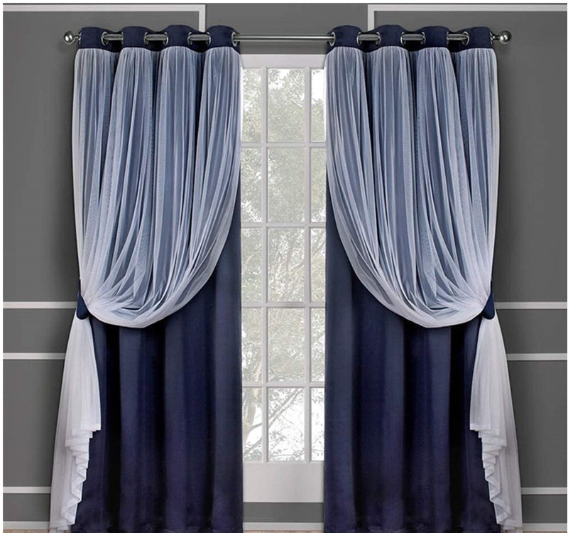 Lace curtain double-layered | sheer blackout elegant