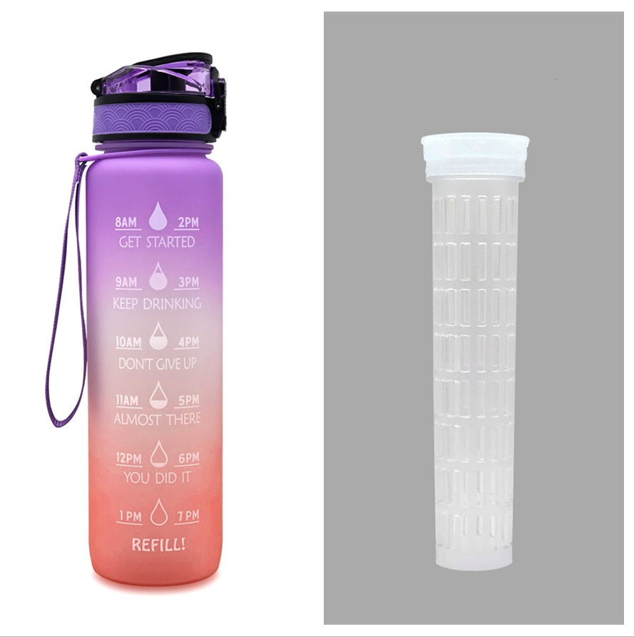 1L Tritan Trinkflasche mit Zeitmarkierung – Motivationsflasche