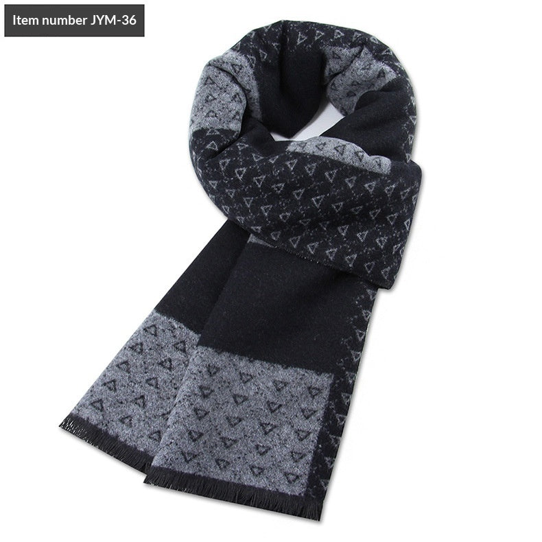 Men's Scarf Plaid Warm Wool Blend Winter Thick Elegant