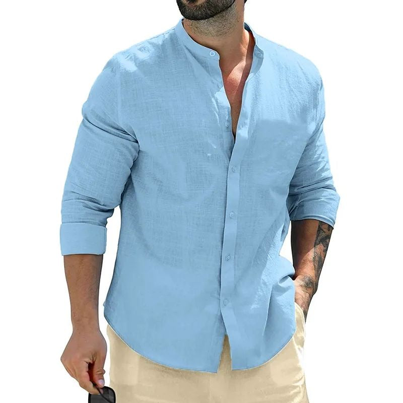 Men's Cotton Long-Sleeve Shirt | Business Shirt Autumn Elegant
