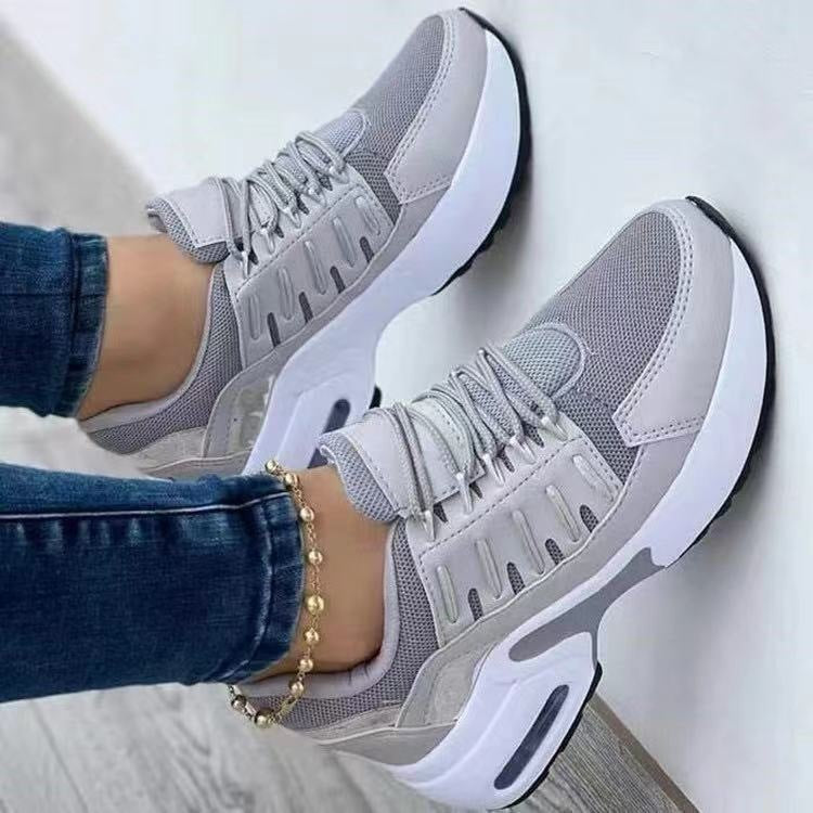 Damen Keilabsatz Sneaker – Sportliche Lace-Up Wedge Schuhe