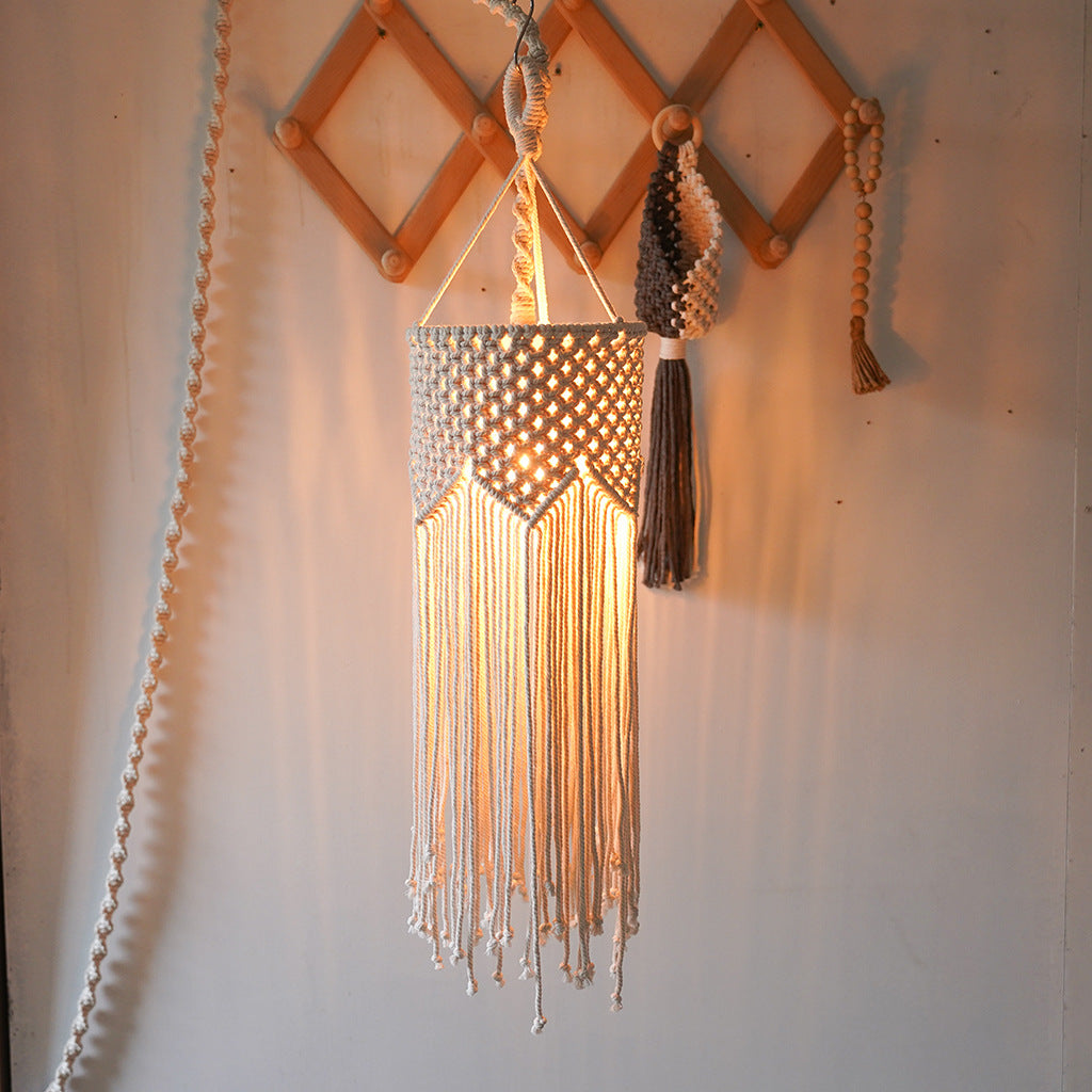 Boho Handgewebte Hängeleuchte Rattan Hochzeit Hotel Deko