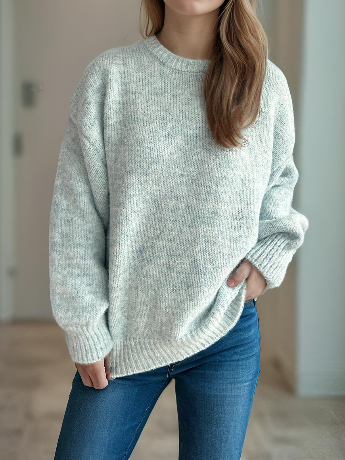 Locker sitzender Damen Strickpullover – Rundhals Pullover für Herbst & Winter