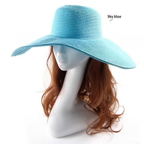 Women's Straw Hat with Large Brim – Round Crown Summer Hat DIY