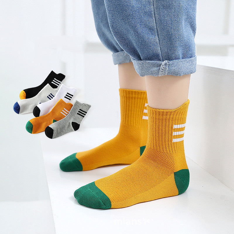 Men's Cotton Socks Mid-Calf | Breathable Mesh Comfort