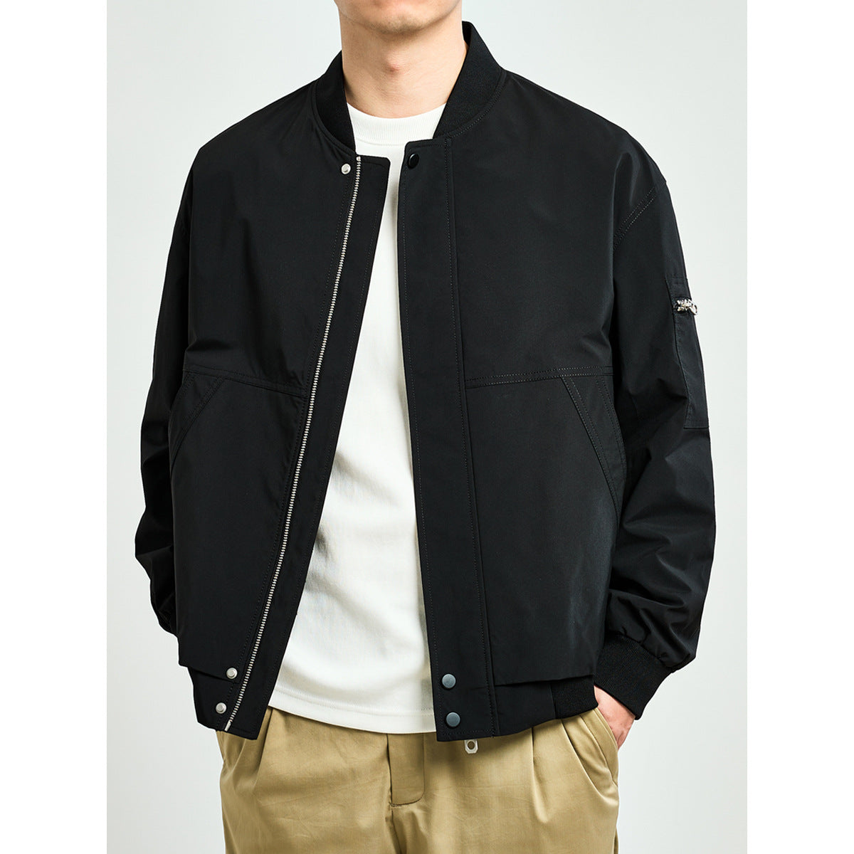 Men's Plain Spring Jacket – Fashionable Casual Transitional Jacket