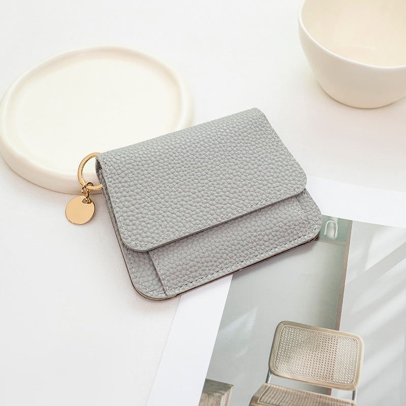 Women's wallet, short, many card slots, magnetic clasp, chic