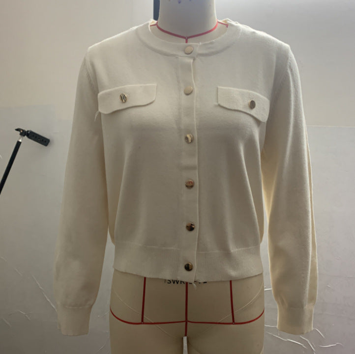 Women's Knitted Cardigan Long Sleeve – Elegant & Versatile
