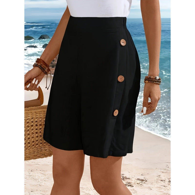 Women's Retro Shorts Button Details Casual Summer Stylish Comfortable