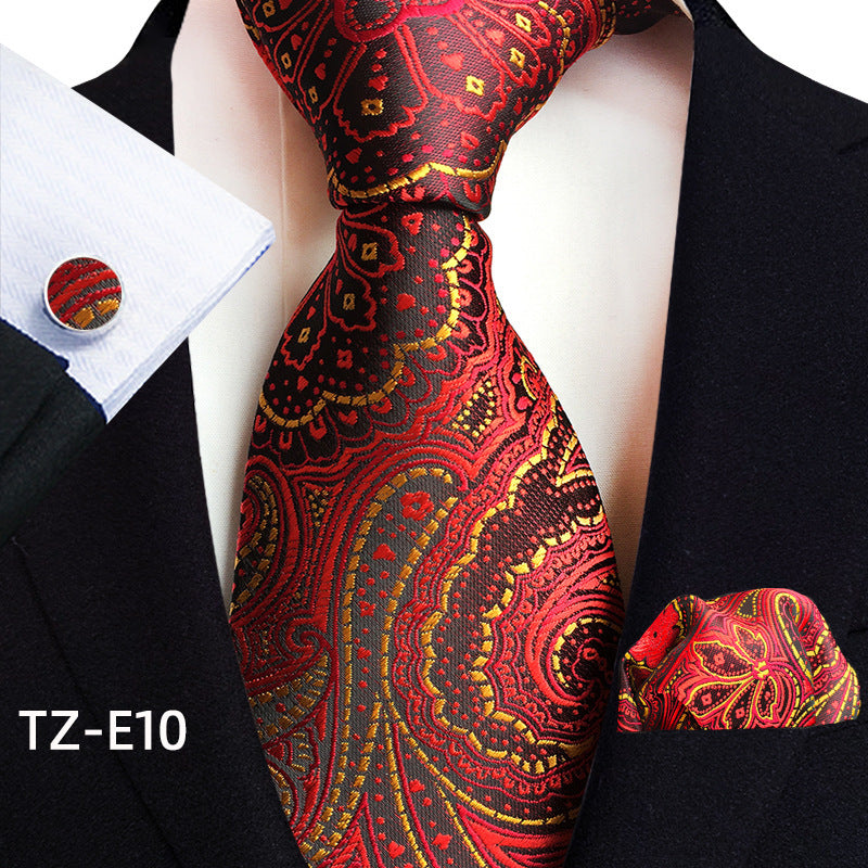 Paisley Tie Set for Men, Elegant 3-Piece, Business Wedding