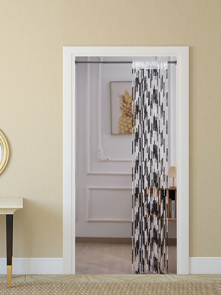 Beaded Door Curtain Silver | Elegant Room Divider Without Drilling