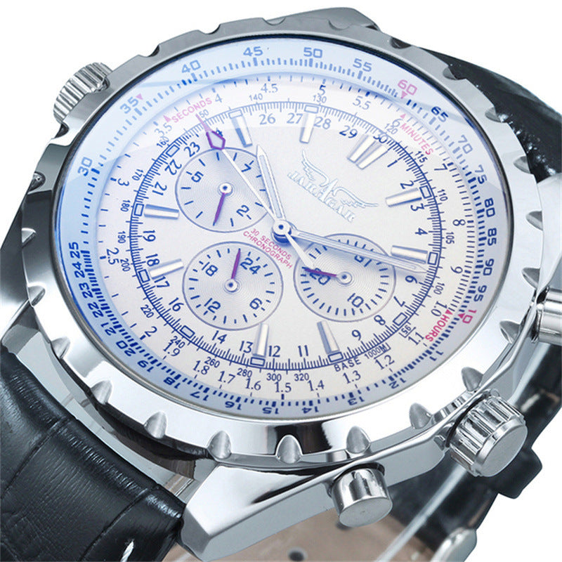 Men's Automatic Watch Skeleton | Large Dial Multifunction