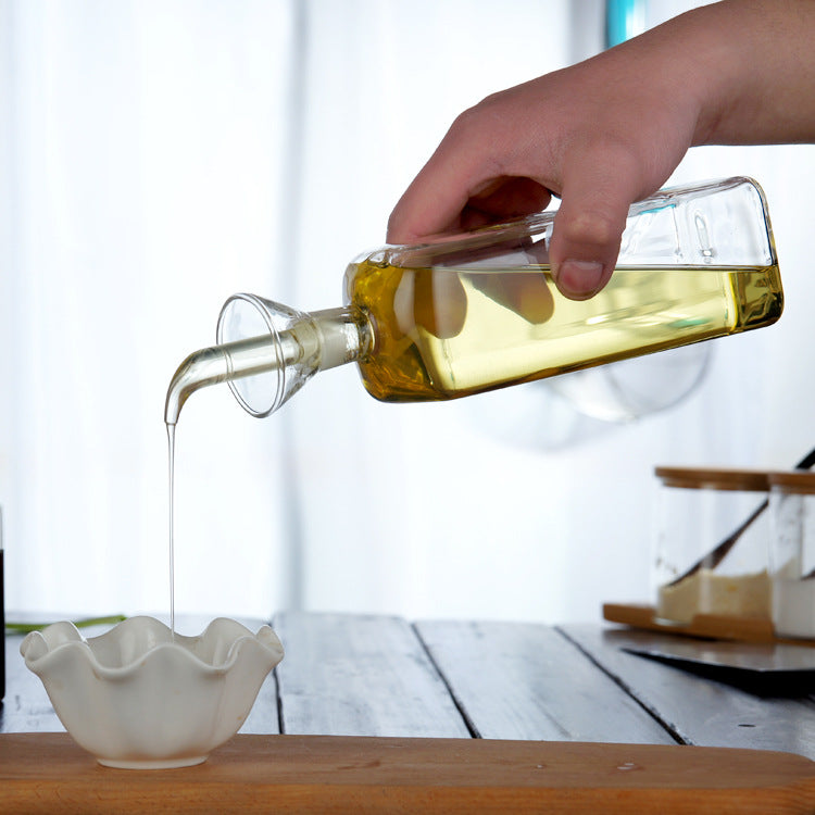 Glass oil dispenser square | Buy transparent kitchen oil bottle